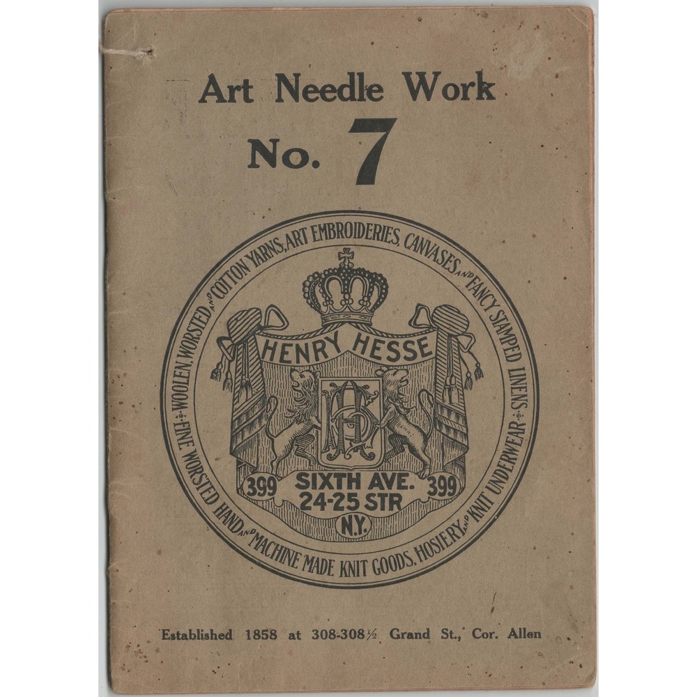 Antique Henry Hesse Art Needle Work No 7 Catalog NYC Sixth Ave Trade - Picture 1 of 3